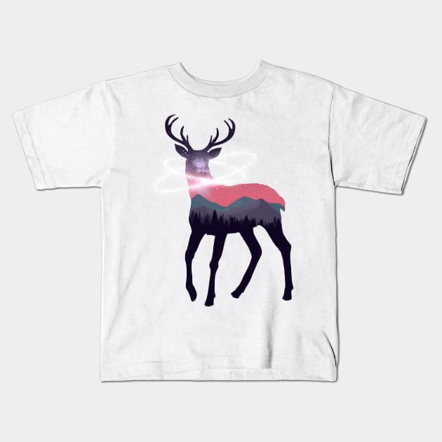 Deer nature #5 Kids T-Shirt by euglenii